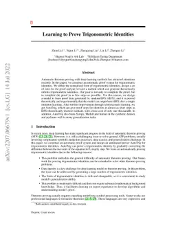 Learning to Prove Trigonometric Identities