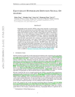 Equivariant Hypergraph Diffusion Neural Operators