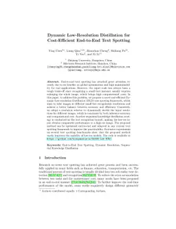 Dynamic Low-Resolution Distillation for Cost-Efficient End-to-End Text
  Spotting