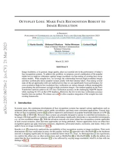 Octuplet Loss: Make Face Recognition Robust to Image Resolution