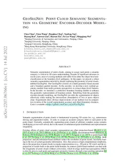 GeoSegNet: Point Cloud Semantic Segmentation via Geometric
  Encoder-Decoder Modeling