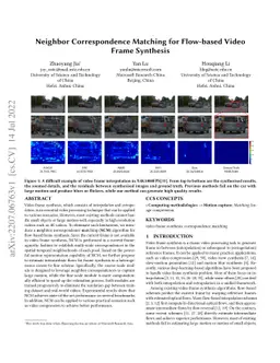 Neighbor Correspondence Matching for Flow-based Video Frame Synthesis