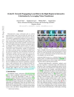 iColoriT: Towards Propagating Local Hint to the Right Region in
  Interactive Colorization by Leveraging Vision Transformer