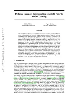 Distance Learner: Incorporating Manifold Prior to Model Training