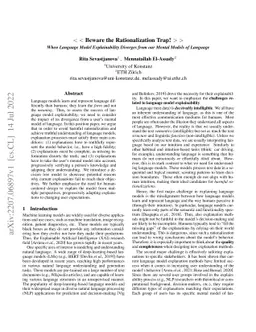 Beware the Rationalization Trap! When Language Model Explainability
  Diverges from our Mental Models of Language