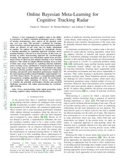 Online Bayesian Meta-Learning for Cognitive Tracking Radar