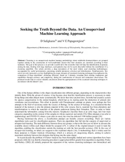 Seeking the Truth Beyond the Data. An Unsupervised Machine Learning
  Approach