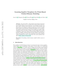 Learning Implicit Templates for Point-Based Clothed Human Modeling