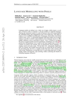 Language Modelling with Pixels