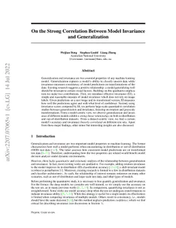 On the Strong Correlation Between Model Invariance and Generalization