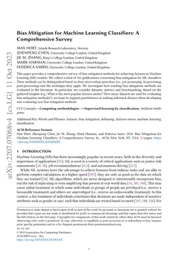 Bias Mitigation for Machine Learning Classifiers: A Comprehensive Survey