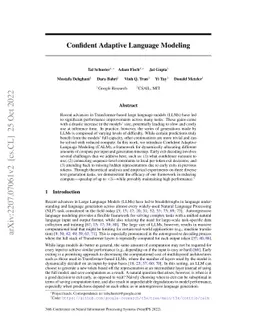 Confident Adaptive Language Modeling