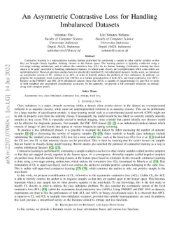 An Asymmetric Contrastive Loss for Handling Imbalanced Datasets