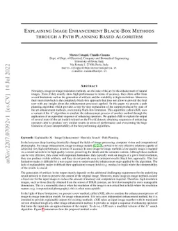 Explaining Image Enhancement Black-Box Methods through a Path Planning
  Based Algorithm