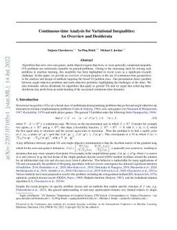 Continuous-time Analysis for Variational Inequalities: An Overview and
  Desiderata