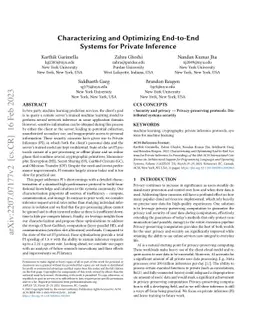 Characterizing and Optimizing End-to-End Systems for Private Inference