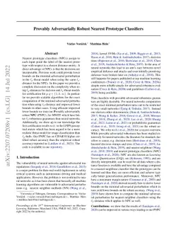 Provably Adversarially Robust Nearest Prototype Classifiers