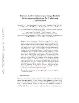 Towards Better Dermoscopic Image Feature Representation Learning for
  Melanoma Classification