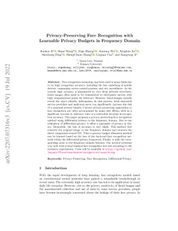 Privacy-Preserving Face Recognition with Learnable Privacy Budgets in
  Frequency Domain