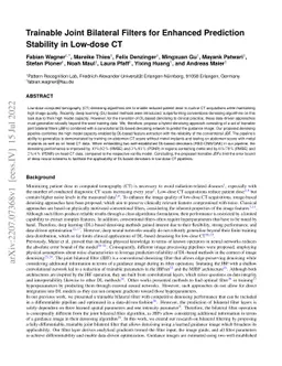 Trainable Joint Bilateral Filters for Enhanced Prediction Stability in
  Low-dose CT