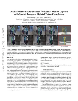 A Dual-Masked Auto-Encoder for Robust Motion Capture with
  Spatial-Temporal Skeletal Token Completion