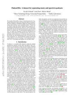 PodcastMix: A dataset for separating music and speech in podcasts
