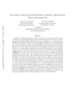 Near-Linear Time and Fixed-Parameter Tractable Algorithms for Tensor
  Decompositions