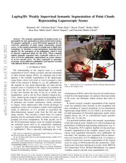 LapSeg3D: Weakly Supervised Semantic Segmentation of Point Clouds
  Representing Laparoscopic Scenes