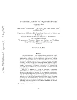 Federated Learning with Quantum Secure Aggregation