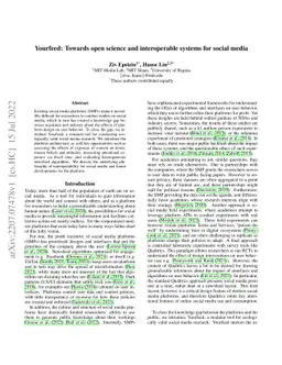 Yourfeed: Towards open science and interoperable systems for social
  media