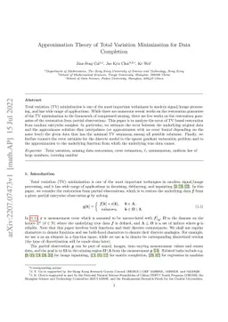 Approximation Theory of Total Variation Minimization for Data Completion