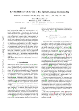 Low-bit Shift Network for End-to-End Spoken Language Understanding