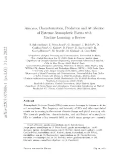Analysis, Characterization, Prediction and Attribution of Extreme
  Atmospheric Events with Machine Learning: a Review
