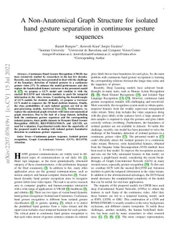 A Non-Anatomical Graph Structure for isolated hand gesture separation in
  continuous gesture sequences