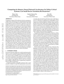 Computing-In-Memory Neural Network Accelerators for Safety-Critical
  Systems: Can Small Device Variations Be Disastrous?
