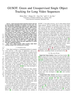 GUSOT: Green and Unsupervised Single Object Tracking for Long Video
  Sequences