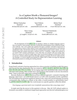 Is a Caption Worth a Thousand Images? A Controlled Study for
  Representation Learning