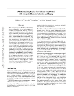 POET: Training Neural Networks on Tiny Devices with Integrated
  Rematerialization and Paging