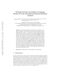 Probing Semantic Grounding in Language Models of Code with
  Representational Similarity Analysis