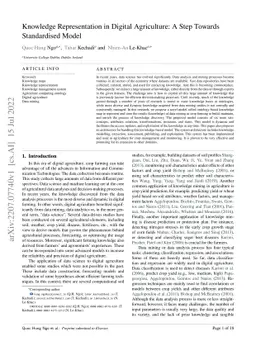 Knowledge Representation in Digital Agriculture: A Step Towards
  Standardised Model