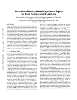 Associative Memory Based Experience Replay for Deep Reinforcement
  Learning