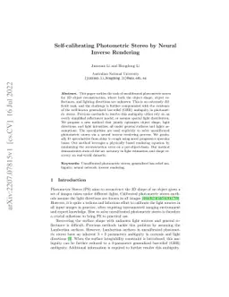 Self-calibrating Photometric Stereo by Neural Inverse Rendering