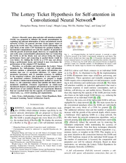 The Lottery Ticket Hypothesis for Self-attention in Convolutional Neural
  Network