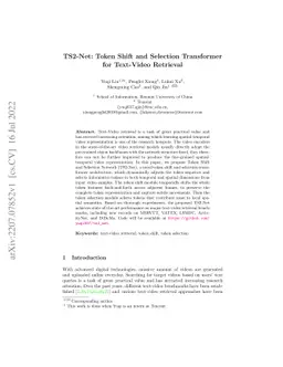 TS2-Net: Token Shift and Selection Transformer for Text-Video Retrieval
