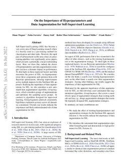 On the Importance of Hyperparameters and Data Augmentation for
  Self-Supervised Learning