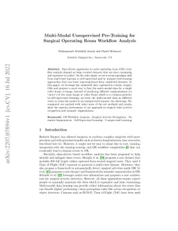 Multi-Modal Unsupervised Pre-Training for Surgical Operating Room
  Workflow Analysis