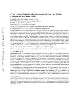 Cross Vision-RF Gait Re-identification with Low-cost RGB-D Cameras and
  mmWave Radars