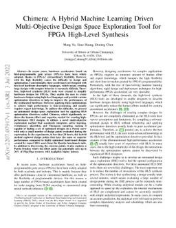 Chimera: A Hybrid Machine Learning Driven Multi-Objective Design Space
  Exploration Tool for FPGA High-Level Synthesis