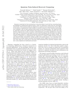 Quantum Noise-Induced Reservoir Computing