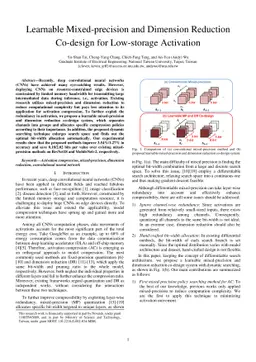 Learnable Mixed-precision and Dimension Reduction Co-design for
  Low-storage Activation
